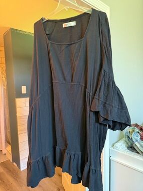 Free People Black Ruffled Tunic Dress